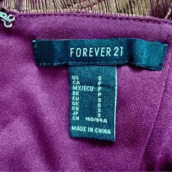 Forever 21 Shimmer Metalic Mini Cocktail Dress, Size S, EUC - Picture 4 of 5